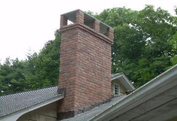 Brick chimney with cap