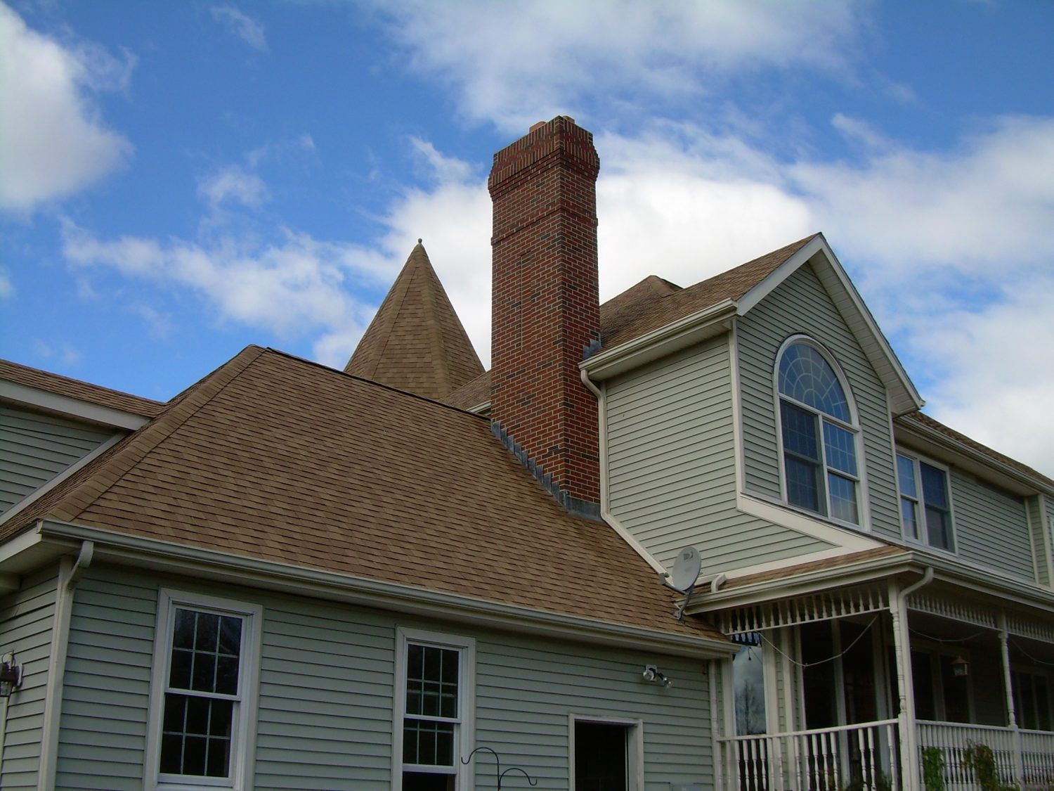 New chimney in a traditionally themed house