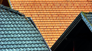 Closeup of a damaged roof