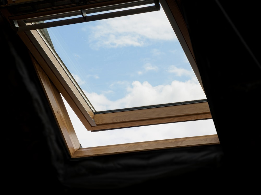 A skylight next to a work desk