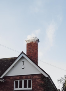 New chimney in a traditionally themed house