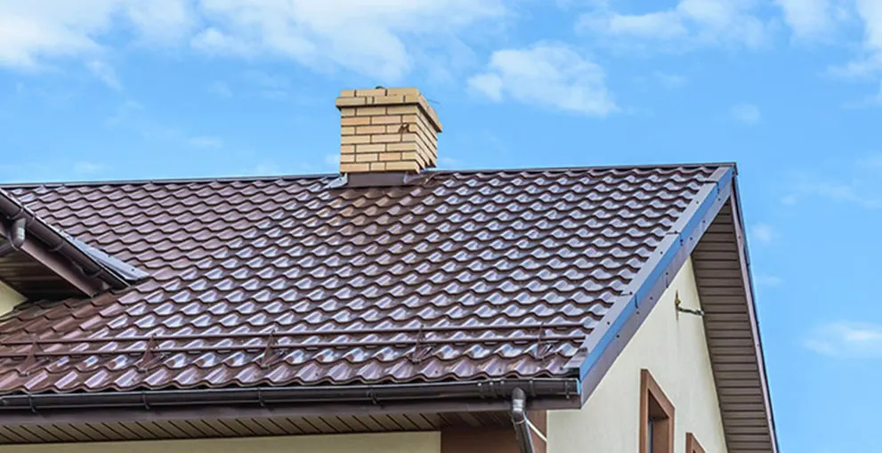A chimney on the roof